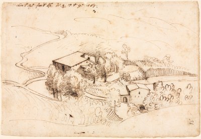 Farm with Trees in a Hilly Landscape by Gherado Cibo