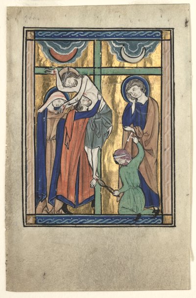 Miniature Excised from the "Potocki Psalter": The Deposition by Gherardo Starnina