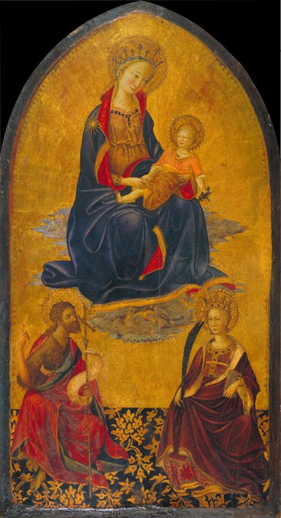 The Adoration of the Virgin and Child by Saint John the Baptist and Saint Catherine by Gherardo Starnina