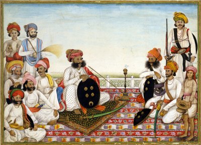 Thakur Dawlat Singh Among Courtiers by Ghulam Ali Khan