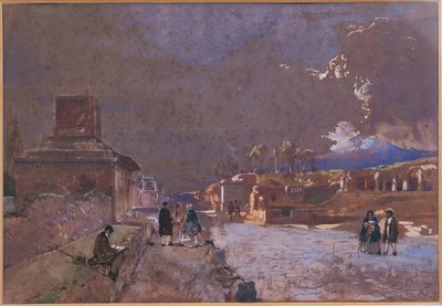 The Street of Tombs in Pompeii by Giacinto Gigante