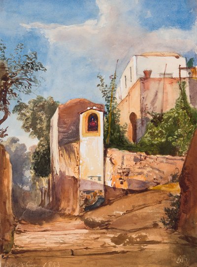 Roadside shrine, with additions by Prince Luigi Maria di Borbone, 13th June 1853 by Giacinto Gigante