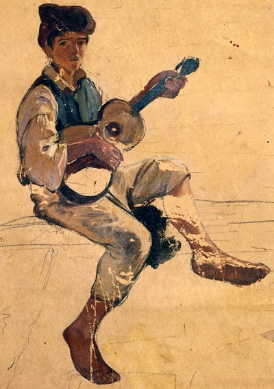 The Guitar Player by Giacinto Gigante
