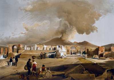 View of Forum and Temple of Jupiter in Pompeii, illustration by Giacinto Gigante from Houses and monuments of Pompeii, by Fausto and Felice Niccolini by Giacinto Gigante