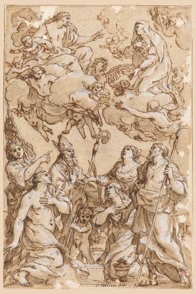 Christ and the Virgin with Patron Saints of Pistoia by Giacinto Gimignani