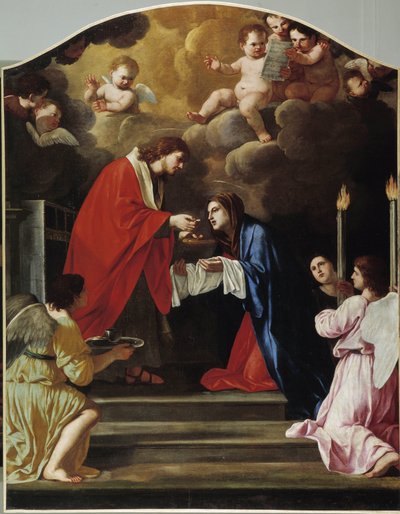The Communion of the Virgin by Giacinto Gimignani or Gemignano