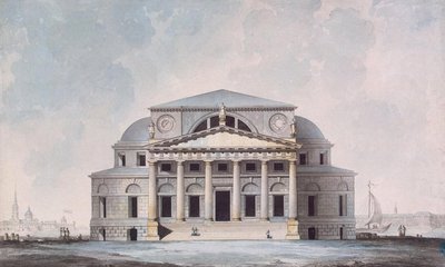 Facade of the Stock Exchange Building in Saint Petersburg by Giacomo Antonio Domenico Quarenghi