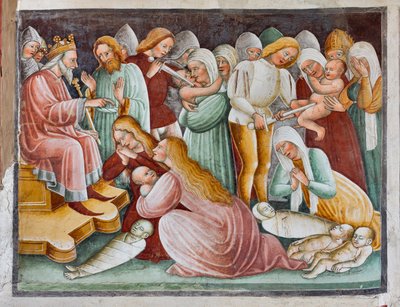 Herod and the Massacre of Innocents (detail) by Giacomo Borlone de Buschis