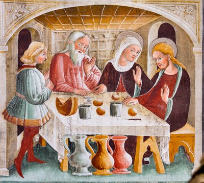 Marriage at Cana (detail) by Giacomo Borlone de Buschis