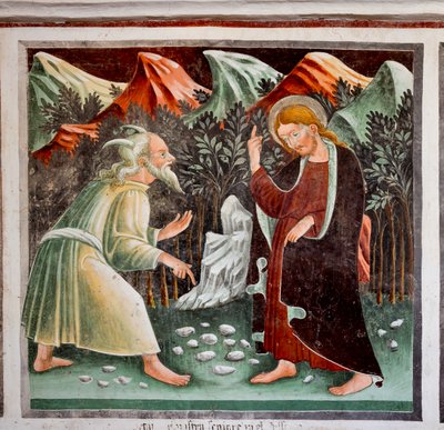 Temptations of Jesus (detail) by Giacomo Borlone de Buschis