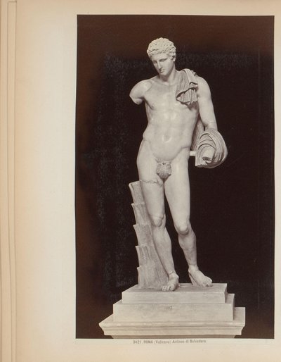 Sculpture of Hermes of Belvedere in the Vatican Museums in Rome, Italy by Giacomo Brogi (attributed to)
