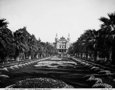Front view of the Casino of Montecarlo seen from the garden