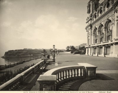 Lookout in front of the Montecarlo Casino, Monaco in the distance by Giacomo Brogi