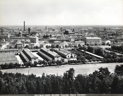 Panoramic view of Bologna with some factories by Giacomo Brogi