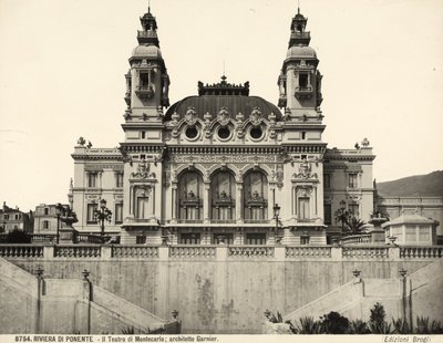 View of the Facade of the Montecarlo Theater, Designed by Charles Garnier, Monaco by Giacomo Brogi