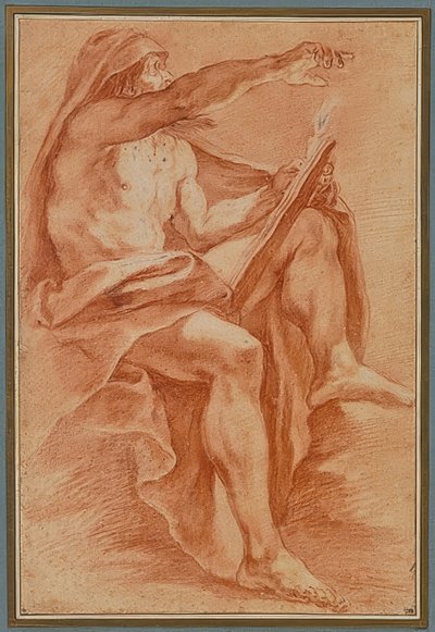 Seated Prophet Pointing to the Right, with Book and Light by Giacomo Cavedoni