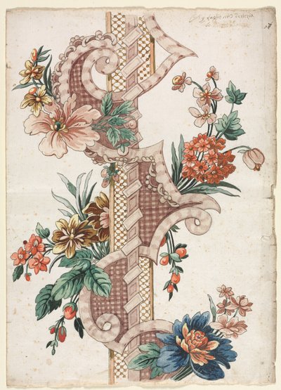 Vertical Decorative Floral Band by Giacomo Cavenezia