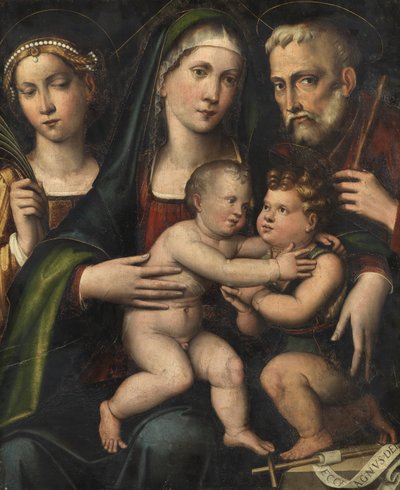 Holy Family with the Infant Saint John and Saint Catherine by Giacomo Francia