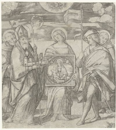 Five Patron Saints of Bologna with Image of Mary by Giacomo Francia