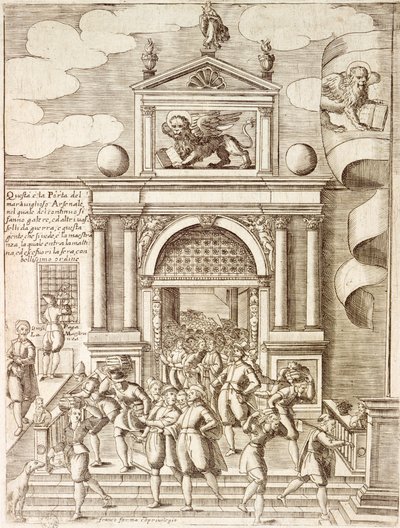 The gate to the Arsenal in Venice by Giacomo Franco
