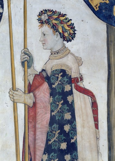 The Nine Worthies and the Nine Worthy Women, detail of Semiramis by Giacomo Jaquerio