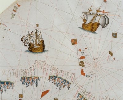 A Nautical Map, detail of the Canary Islands, 1564 by Giacomo Maggiolo
