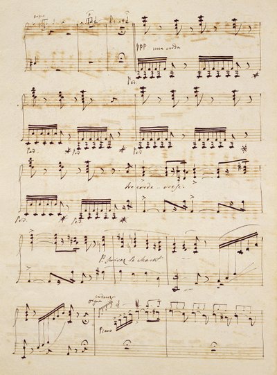 Manuscript page from the score of 