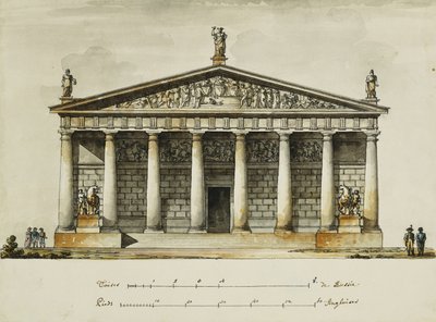 Designs for the Riding School of the Horse Guards, St. Petersburg: Elevations, Section and Ground Plan by Giacomo Quarenghi