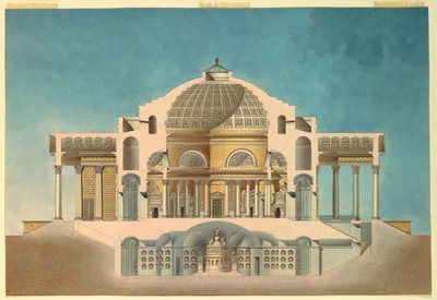 Drawing for an Oratory (Memorial Chapel) by Giacomo Quarenghi