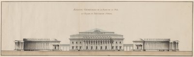 Geometrical Elevation of the Peace Plaza and Façade of the Opera House by Giacomo Quarenghi