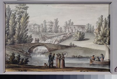 The Temple of Apollo and the Cascade in Pavlovsk Park by Giacomo Quarenghi