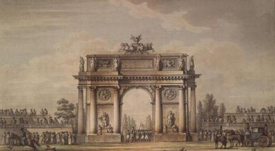 View of the Narva Gates in St. Petersburg with Stands for Spectators by Giacomo Quarenghi