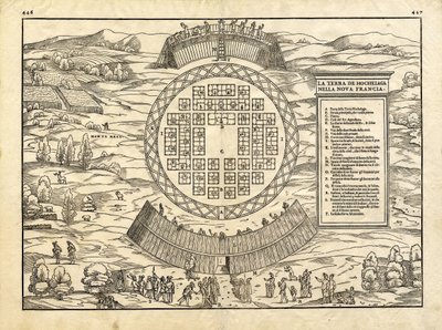 The Land of Hochelaga in New France by Giacomo & Ramusio Giovanni Battista (1485-1557) Gastaldi