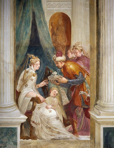 Sophonisba is offered poison in the presence of her child by Giambattista Zelotti