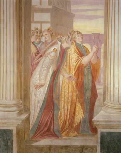 Left Wall Depicting Sophonisba Crying by Giambattista 1526 78 Zelotti