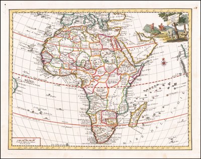 1740 map of Africa by Giambattista Albrizzi by Giambattista Albrizzi