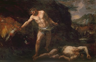 Hercules Slays the Giant Cacus and Steals Back the Cattle of Geryon by Giambattista Langetti