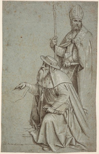 Saint Jerome and Saint Augustine / Ambrose by Giambattista Moroni