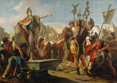 Queen Zenobia Addressing Her Soldiers by Giambattista & Tiepolo Giandomenico (1727-1804) Tiepolo