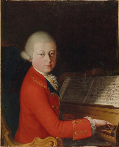 Portrait of Wolfgang Amadeus Mozart 1756-1791 at the Age of 13 in Verona, 1770 by Giambettino Cignaroli