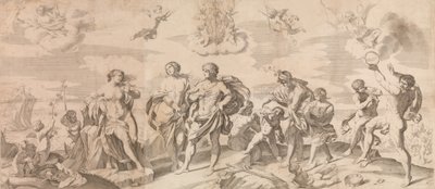 Bacchus with His Companions Discovering Ariadne on the Island of Naxos, after Reni by Gian Battista Bolognini