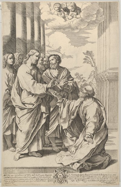 Christ Giving the Keys of the Church to Saint Peter by Gian Battista Bolognini