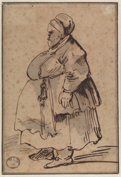 Caricature of a Fat Woman, Profile to the Left, with a Bunch of Keys on Her Apron, Also Called the Concierge by Gian Lorenzo Bernini