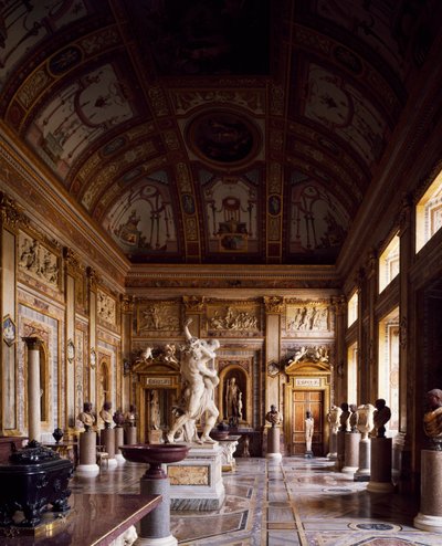 Room of Emperors with Rape of Proserpina in centre, Galleria Borghese, Rome, Italy by Gian Lorenzo Bernini