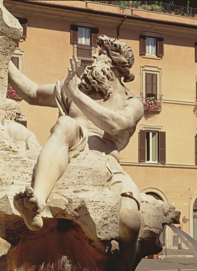 Fountain of the Four Rivers, River Danube (detail) by Gian Lorenzo Bernini
