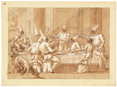 Punchinellos Feasting by Giandomenico (1727 1804) Tiepolo