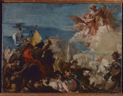 Saints Faustinus and Jovita Appear in Defense of Brescia Under Attack from Niccolò Piccinino in 1438 by Giovanni Domenico Tiepolo