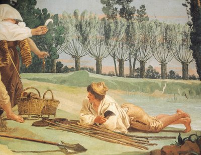 Peasants Resting (detail) by Giandomenico (1727 1804) Tiepolo