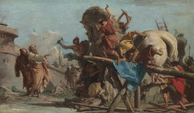 The Building of the Trojan Horse by Giandomenico (1727 1804) Tiepolo