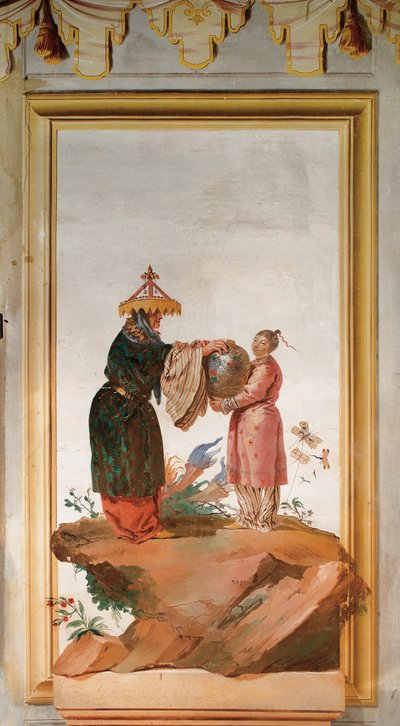 Two Figures with a Vase, from the Chinese Room in the Foresteria by Giovanni Domenico Tiepolo